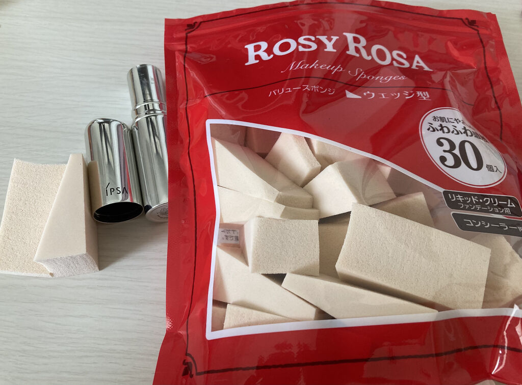 バリュースポンジN ウェッジ型タイプ 30P/ロージーローザ/パフ・スポンジを使ったクチコミ（1枚目）
