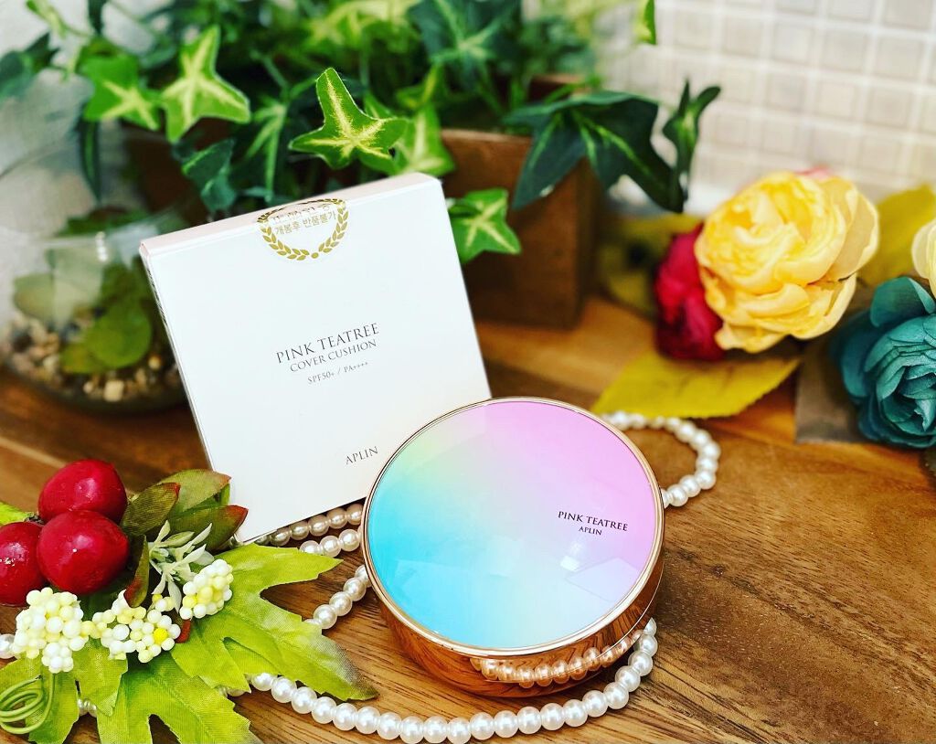 ピンクティーツリーカバークッション/APLIN/クッションファンデーションを使ったクチコミ（1枚目）