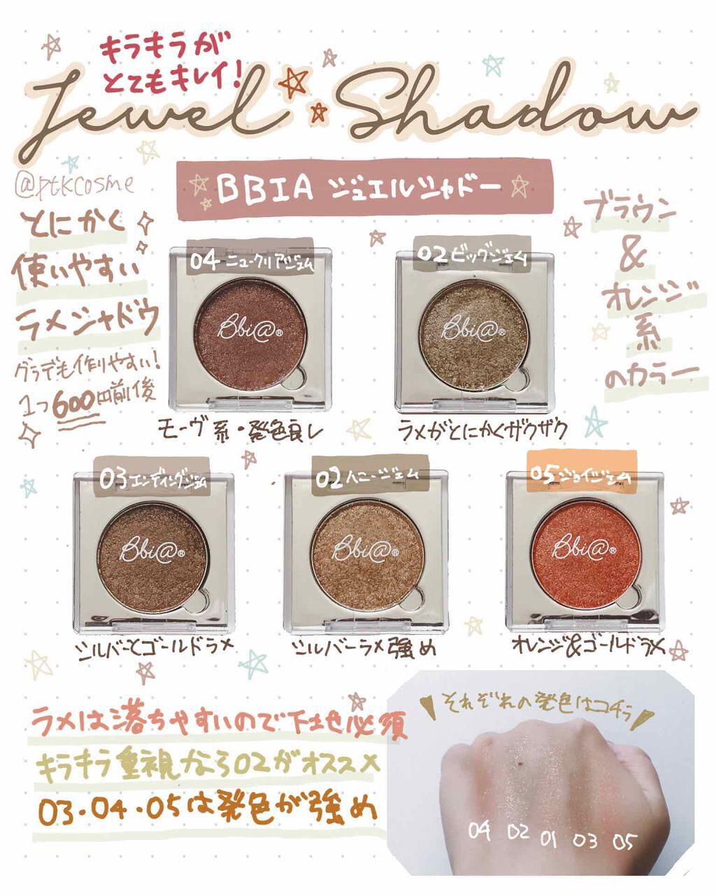 ピアー ジュエルシャドー /BBIA/単色アイシャドウを使ったクチコミ(1枚目)