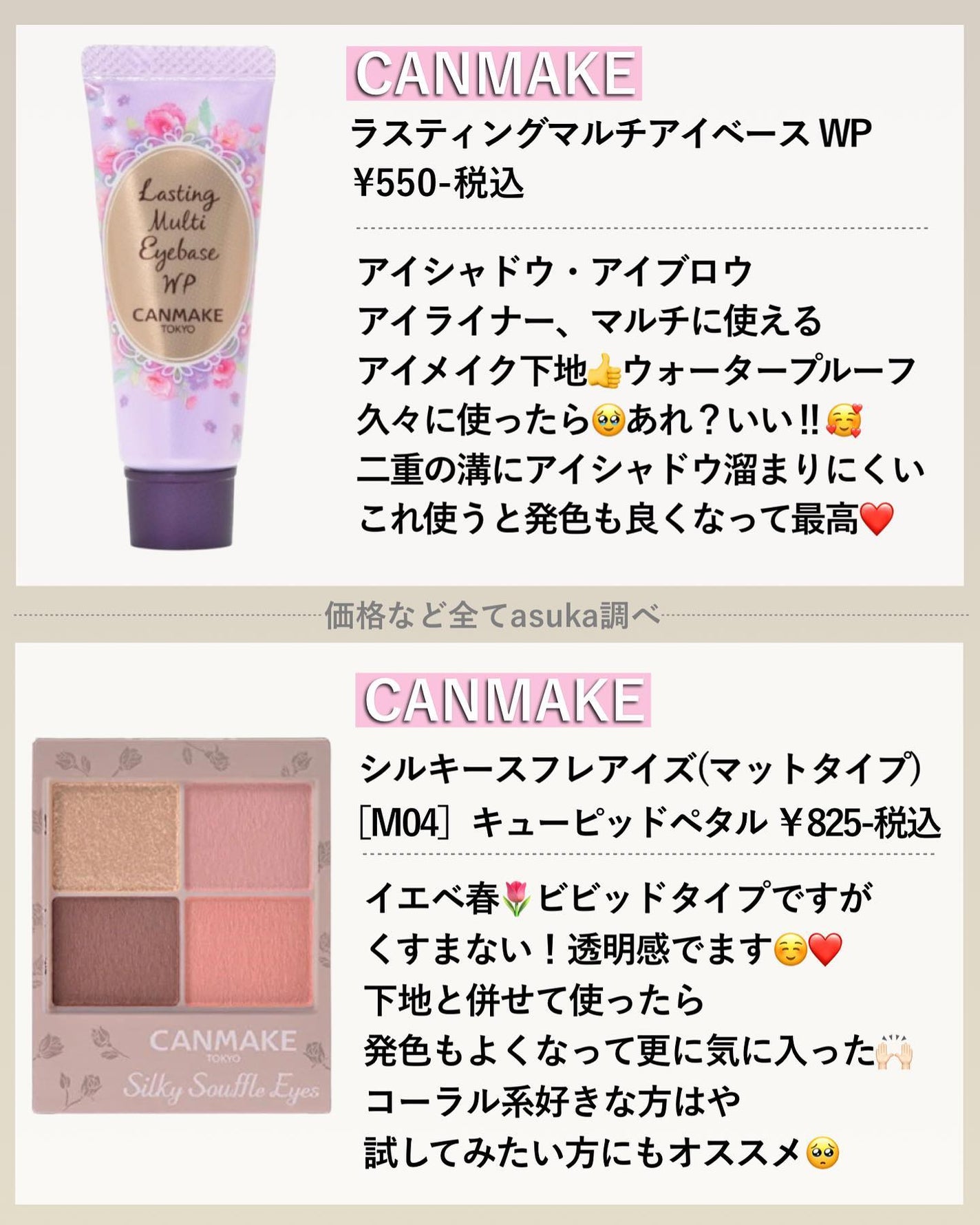 ラスティングマルチアイベース WP/キャンメイク/アイシャドウベースを使ったクチコミ(3枚目)