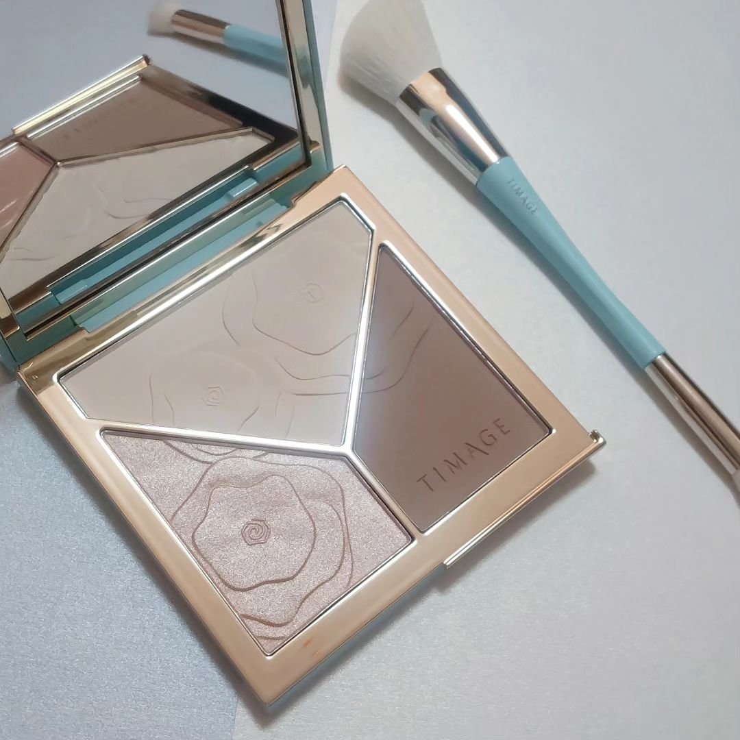 ハイライトシェーディングパレット/TIMAGE/パウダーハイライトを使ったクチコミ（3枚目）