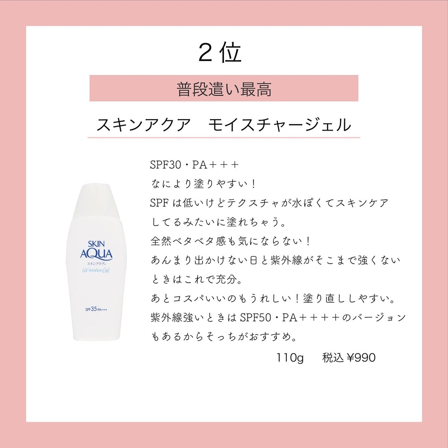 モイスチャージェル/スキンアクア/日焼け止めジェルを使ったクチコミ(4枚目)