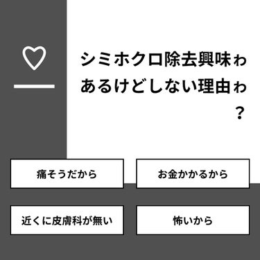 リサ・ラーソン♡クッションファンデマニア on LIPS 「【質問】シミホクロ除去興味ゎあるけどしない理由ゎ？【回答】・痛..」（1枚目）