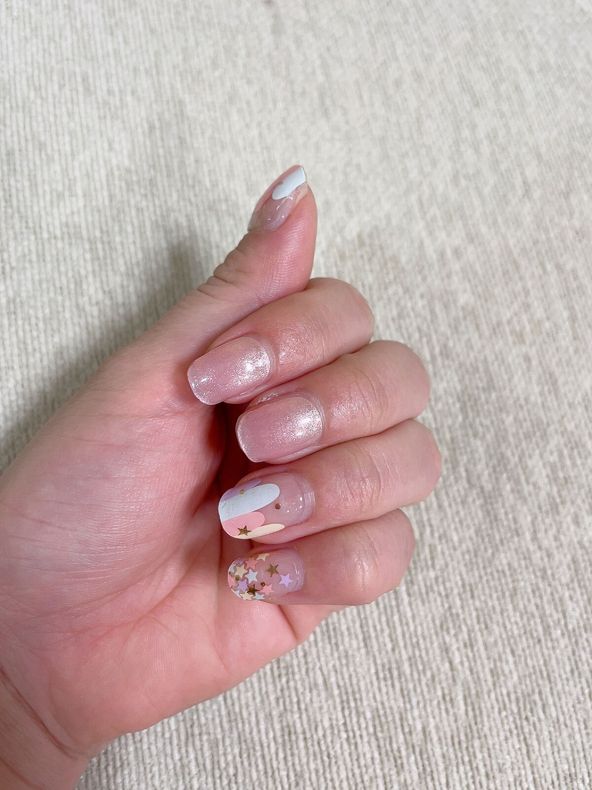 セミキュアジェルネイル（ハンド） ND-196 N Afterglow (Spring Melody Collection)/ohora/ネイルシールを使ったクチコミ（3枚目）