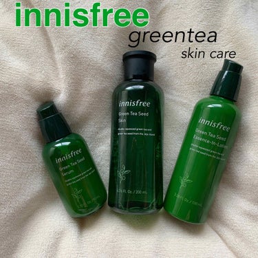 innisfree
.
イニスフリー　グリーンティー
・（左）グリーンティーシード　セラム
¥3,190（税込み）
→美容液

・（真ん中）グリーンティーシード　スキン
¥2,420（税込み）