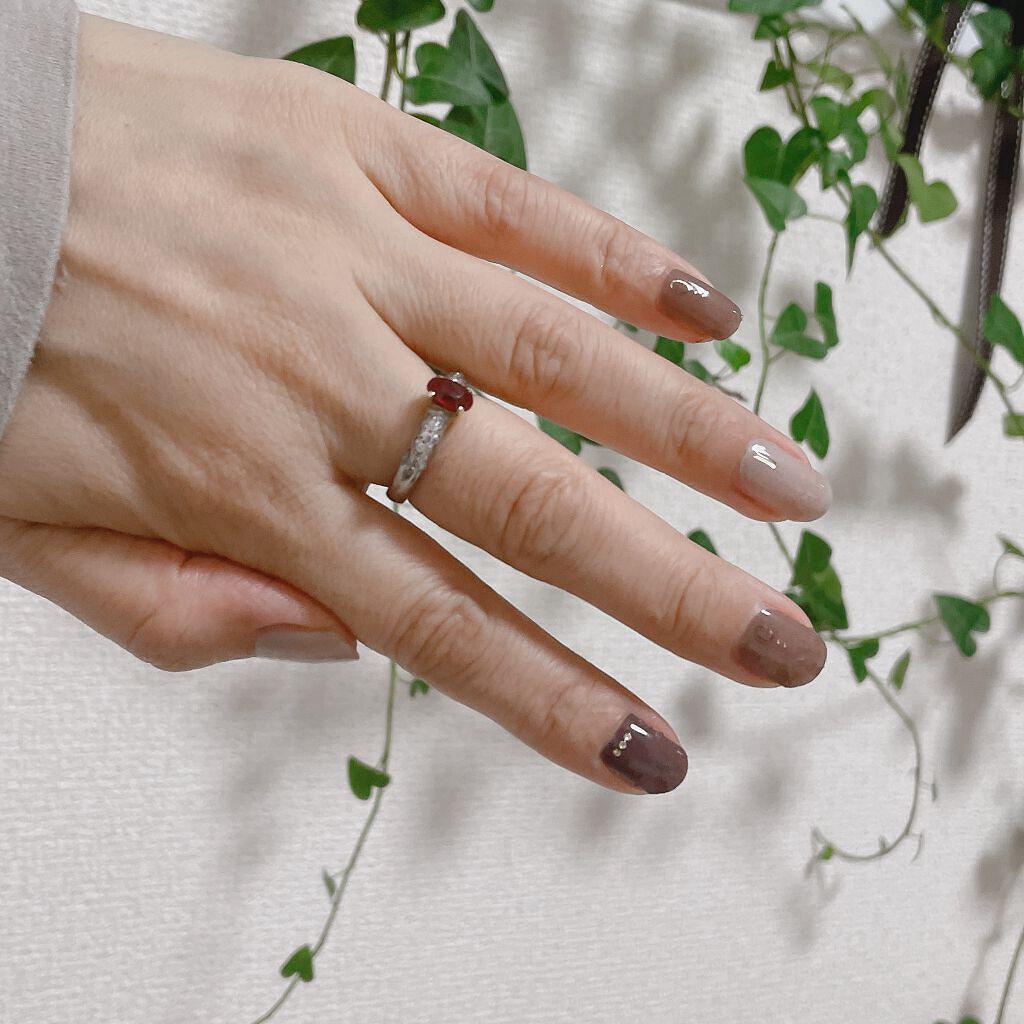 セミキュアジェルネイル(ハンド)/ohora/ネイルシールを使ったクチコミ(4枚目)