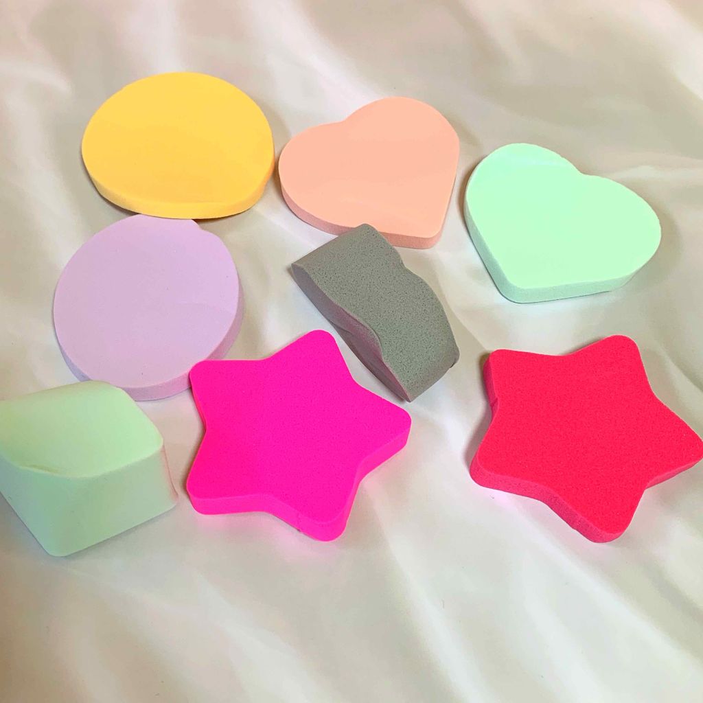 メイクアップアップスポンジ バリューパック、アソート 25個/DAISO/パフ・スポンジを使ったクチコミ（2枚目）