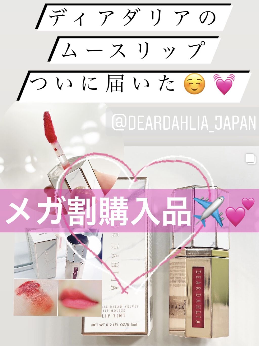 パラダイスドリーム ベルベット リップムース LADYBUG/DEAR DAHLIA/口紅を使ったクチコミ（1枚目）