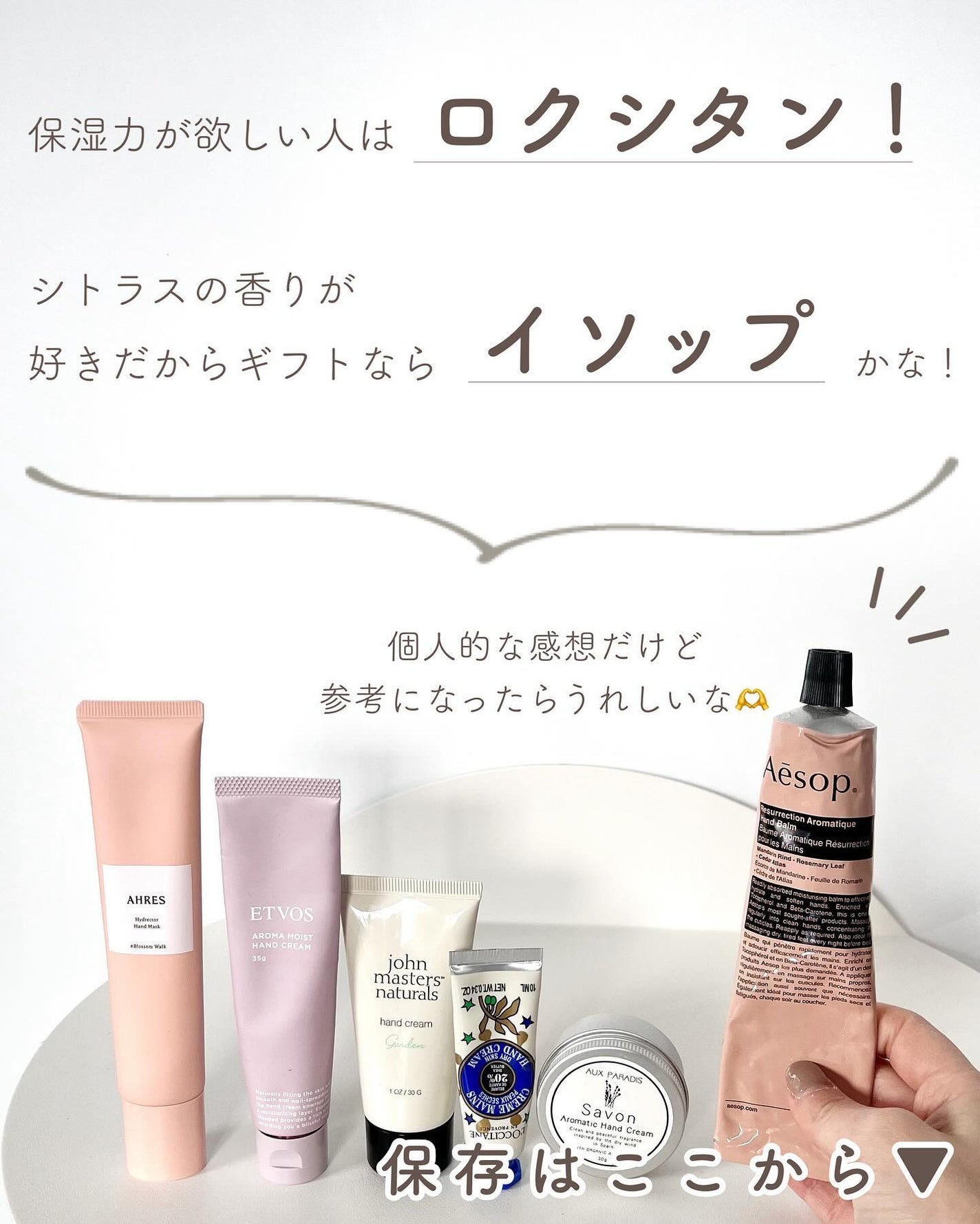 あおい|アラサー女子向けおしゃれギフト•プレゼント on LIPS 「冬のギフトにハンドクリーム!何個か持ってたから比較してみたよー..」(10枚目)