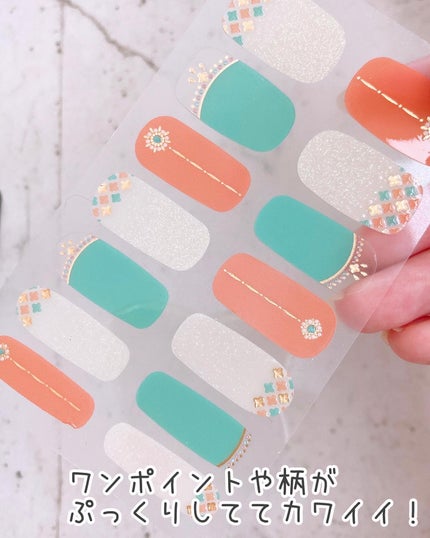 貼るジェルネイル/セリア/ネイルシールを使ったクチコミ(3枚目)
