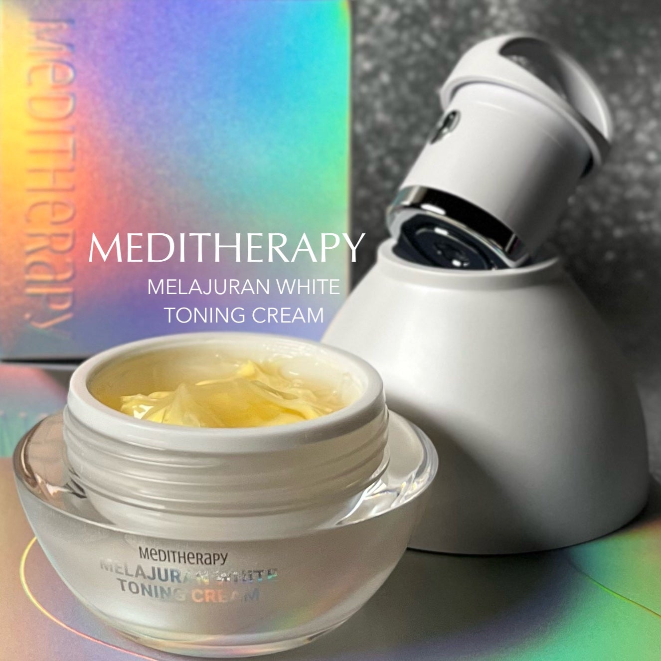 メラジュランホワイトトーニングクリーム&EMS美顔器/MEDITHERAPY/その他スキンケアを使ったクチコミ(1枚目)
