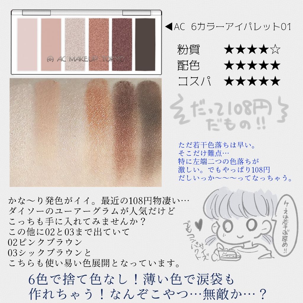 AC カラーアイパレット/AC MAKEUP/アイシャドウパレットを使ったクチコミ（2枚目）