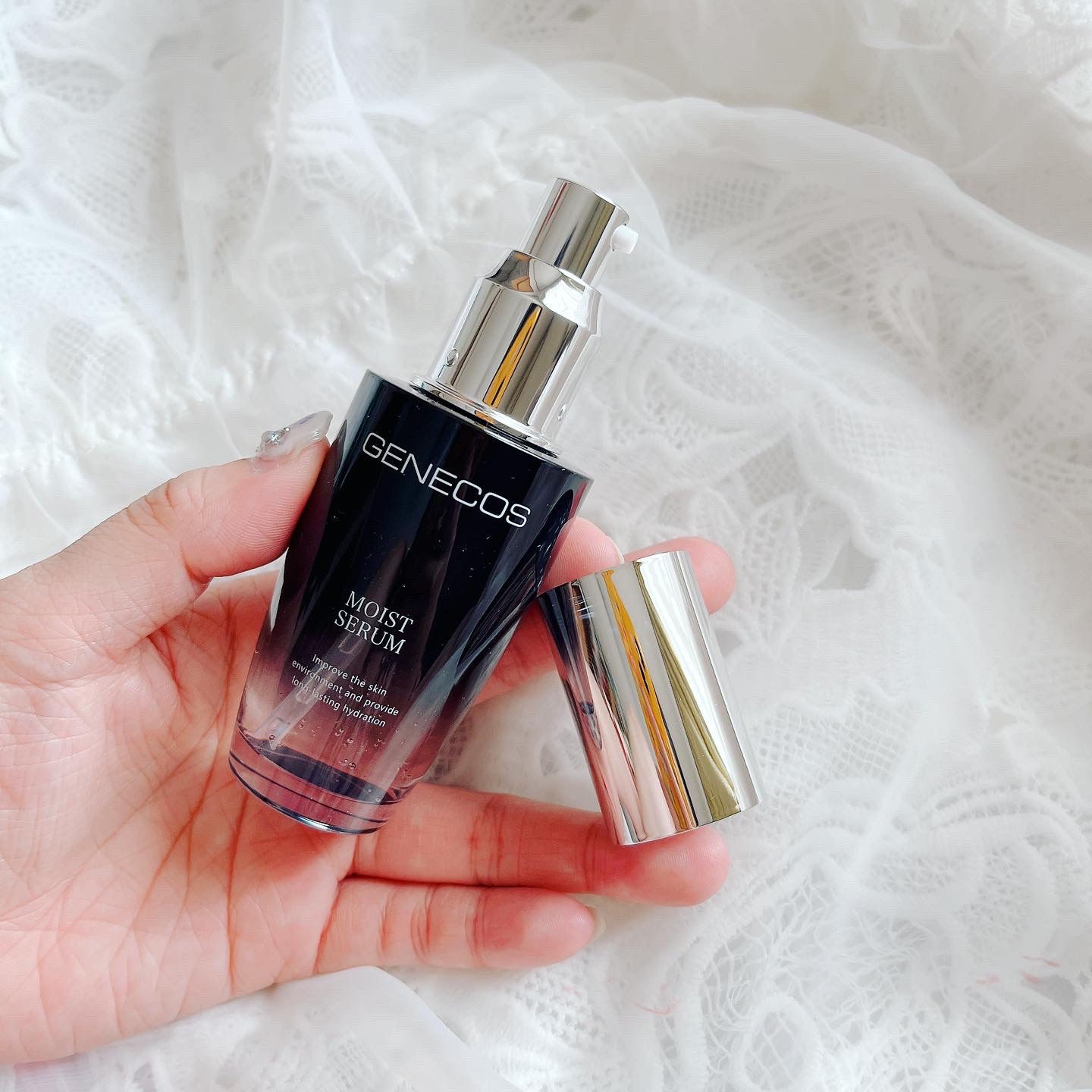 GENECOS ジェネコス モイスト セラム 50mLのクチコミ「🌙ジェネコス
モイストセラム

かなり話題になってた、ドンキ限定の美容液✨

とろみがあるけど.....」（3枚目）