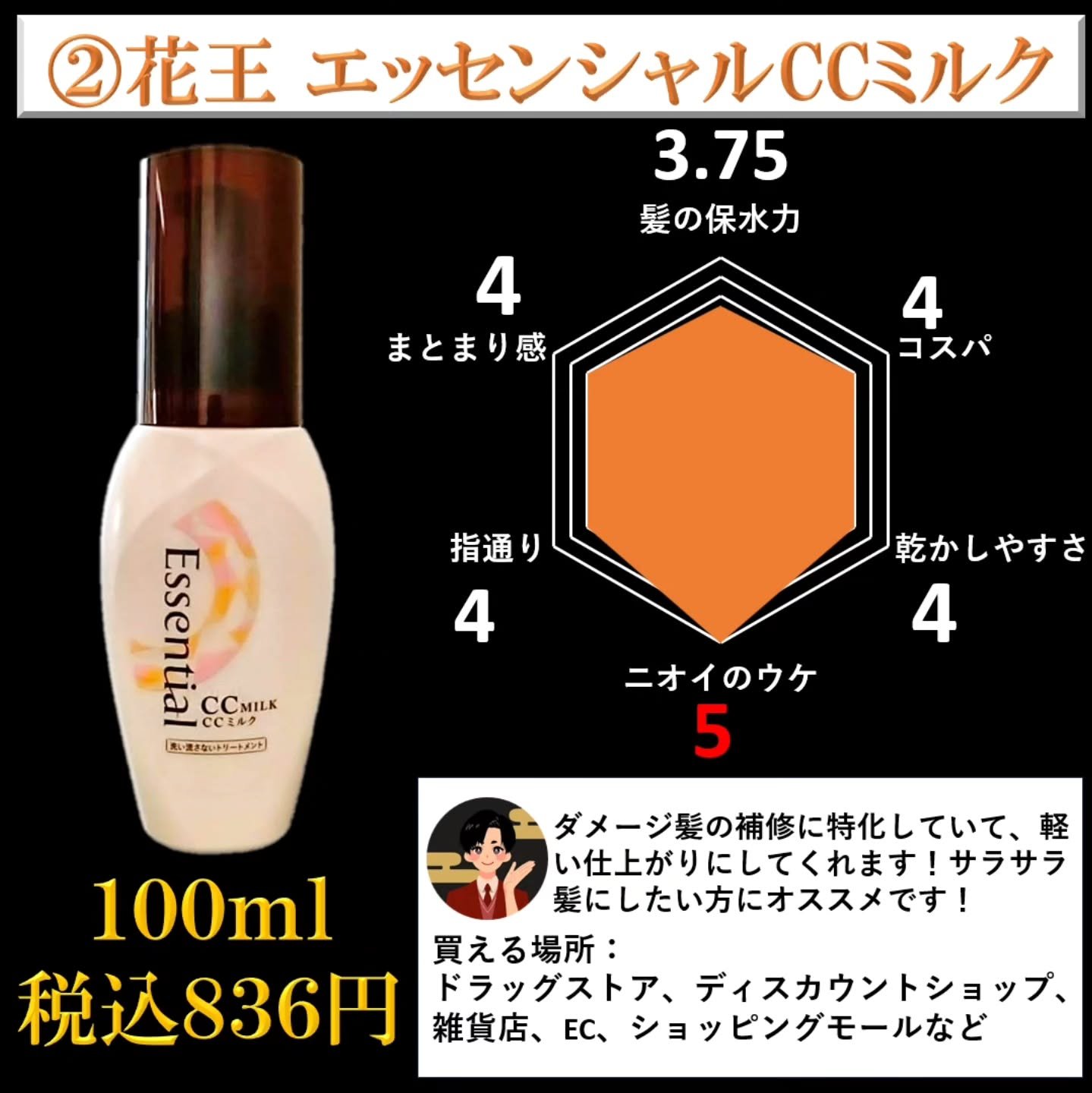 CCミルク/エッセンシャル/ヘアミルクを使ったクチコミ（3枚目）