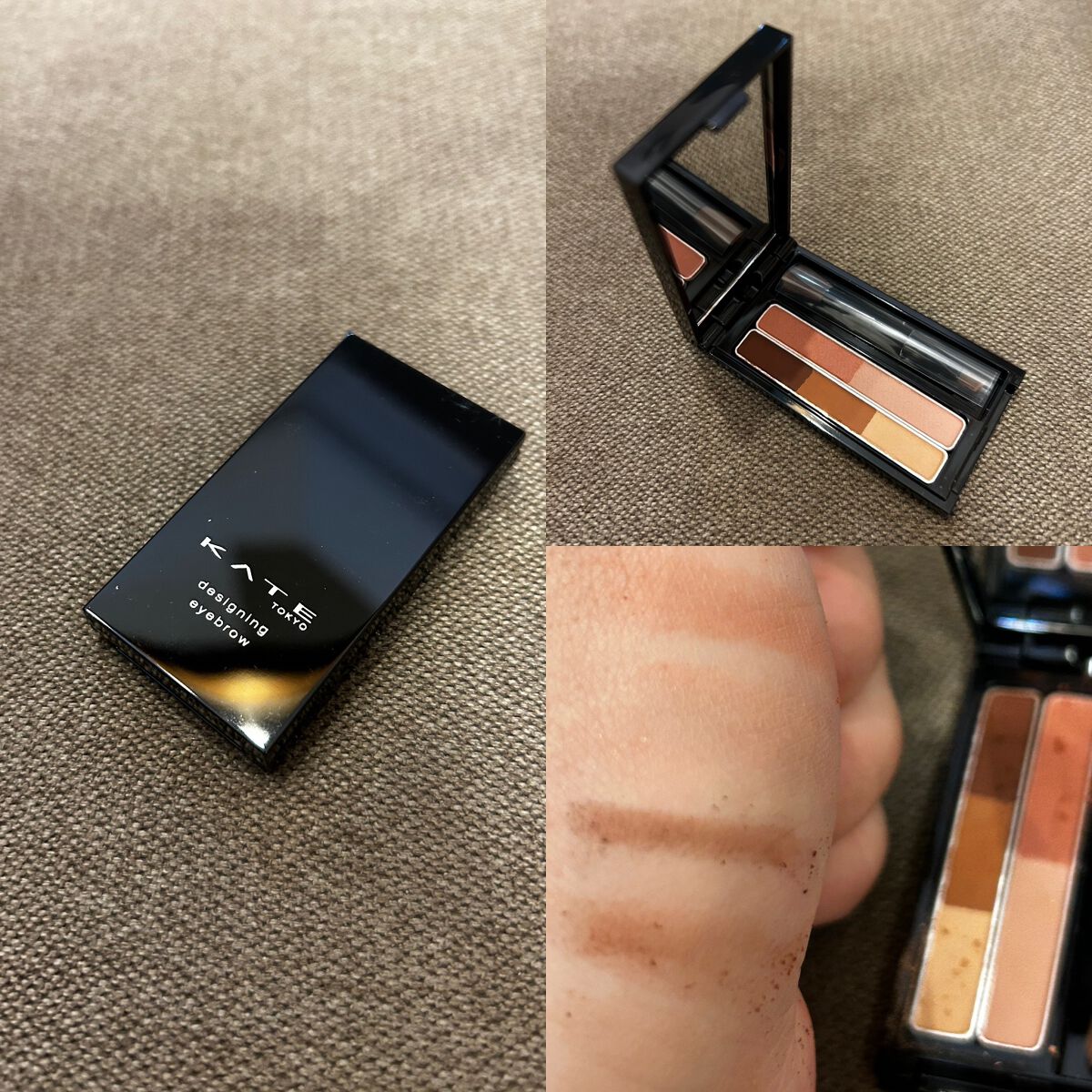 デザイニングアイブロウ3D(デュアルカラー) EX-4 ライトブラウン系×キャロットオレンジ/KATE/パウダーアイブロウを使ったクチコミ（2枚目）