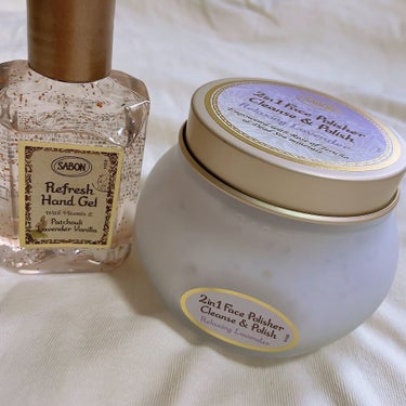 SABON
フェイスポリッシャー リラクシング
ラベンダー

ずっと気になってたスクラブ！顔がつるつるになりました✌︎


SABON
リフレッシュハンドジェル
とっても良い匂い🌼