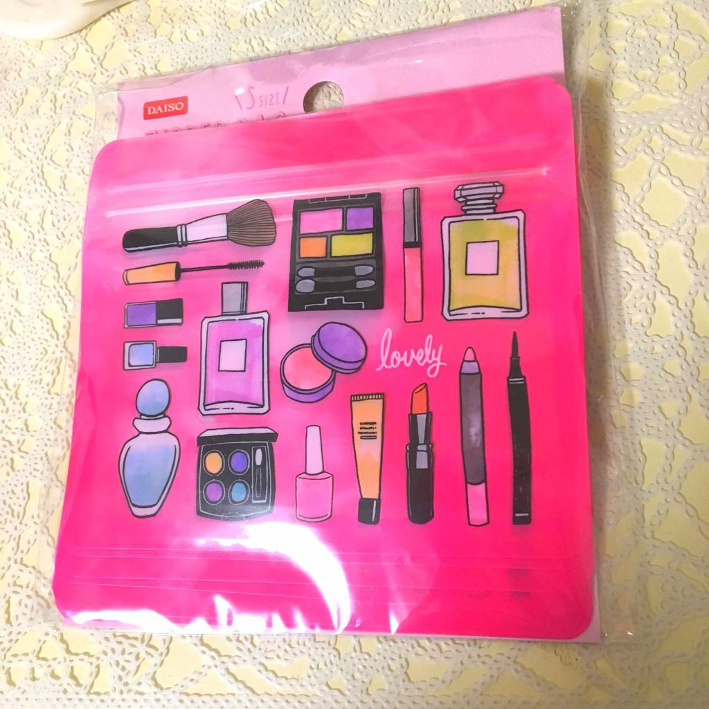 DAISO ジップバッグ S 10枚 コスメパターン