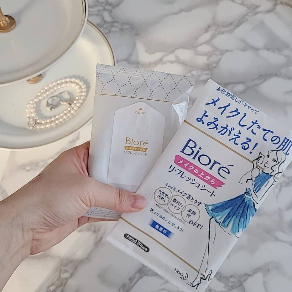 メイクの上からリフレッシュシート/ビオレ/フェイスシートを使ったクチコミ(1枚目)