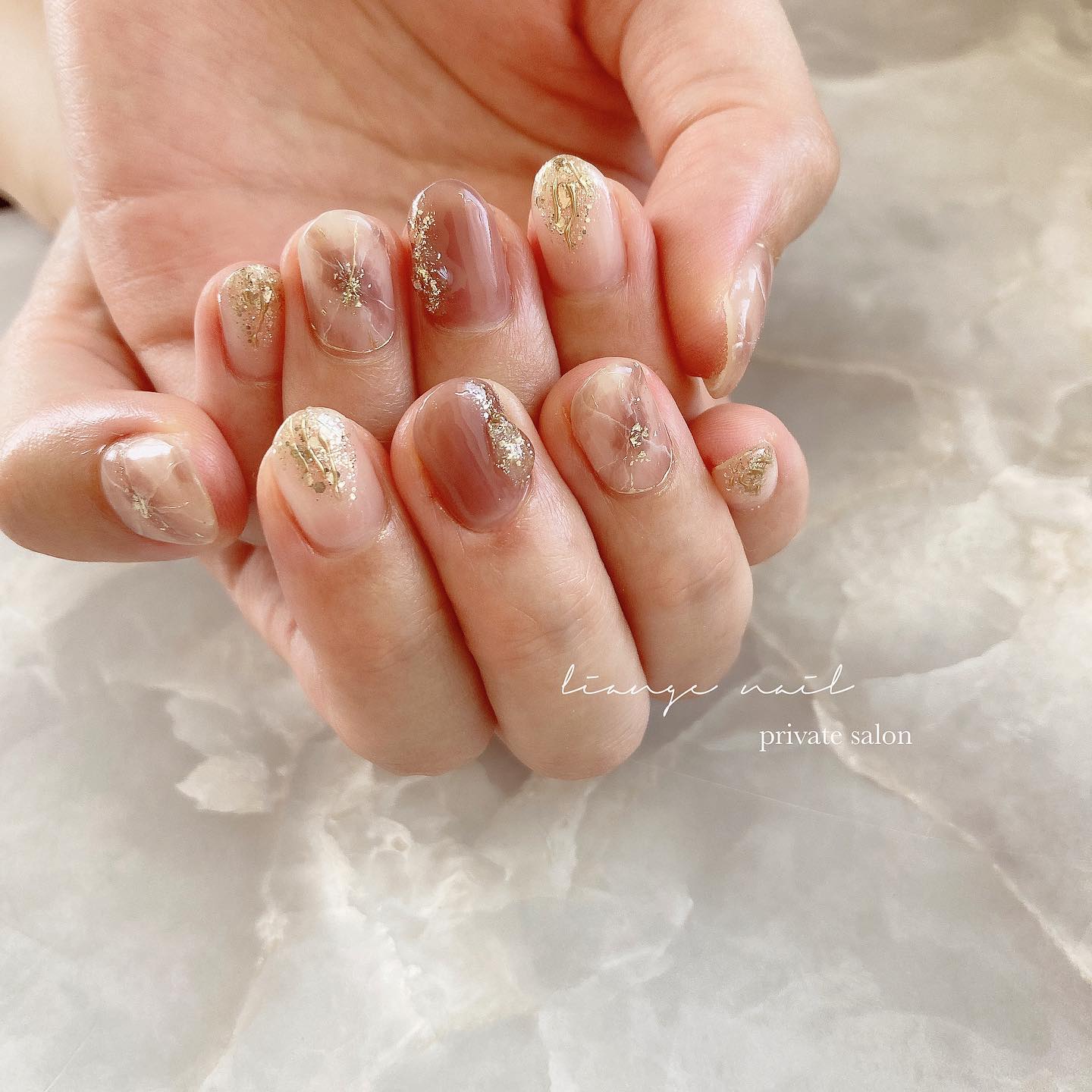 #ネイル,#夏ネイル,#大人ニュアンスネイル,#ニュアンスネイル,#ジェルネイル,#ミラーネイル,#天然石ネイル,#秋ネイルのネイルデザイン