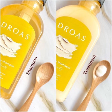 DROAS モイストグロッシーシャンプー/トリートメントのクチコミ「•.\ 泥のチカラで髪を補修♡きらめくツヤ髪へ✨ /.•

⋈ ･･･････････････.....」（2枚目）