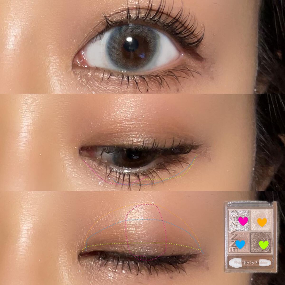 ベージュトーンアイシャドウ/CEZANNE/アイシャドウパレットを使ったクチコミ（3枚目）