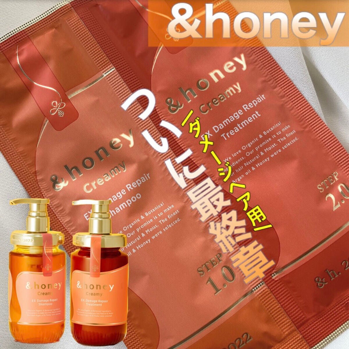 Creamy EXダメージリペアシャンプー1.0/ヘアトリートメント2.0/&honey/市販シャンプーを使ったクチコミ(1枚目)