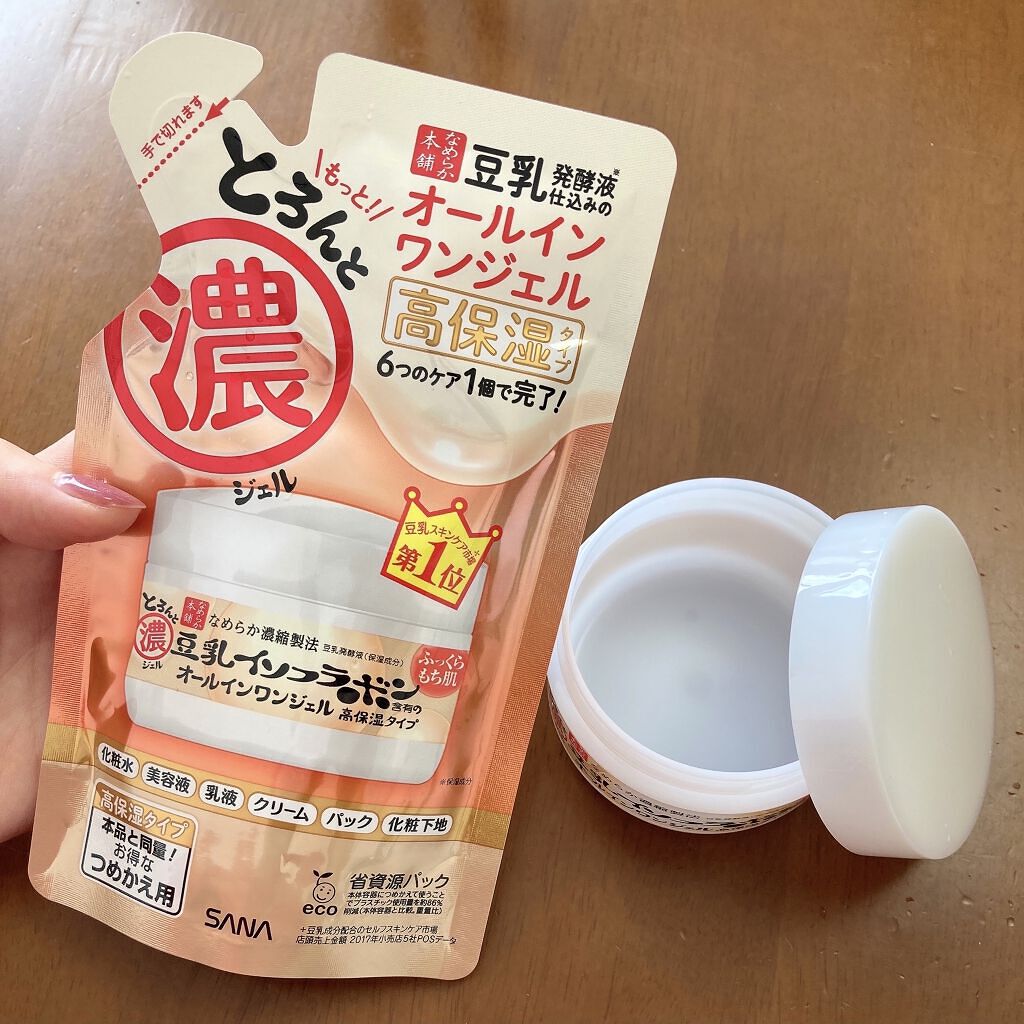 とろんと濃ジェル つめかえ用 100g/なめらか本舗/オールインワン化粧品を使ったクチコミ（1枚目）