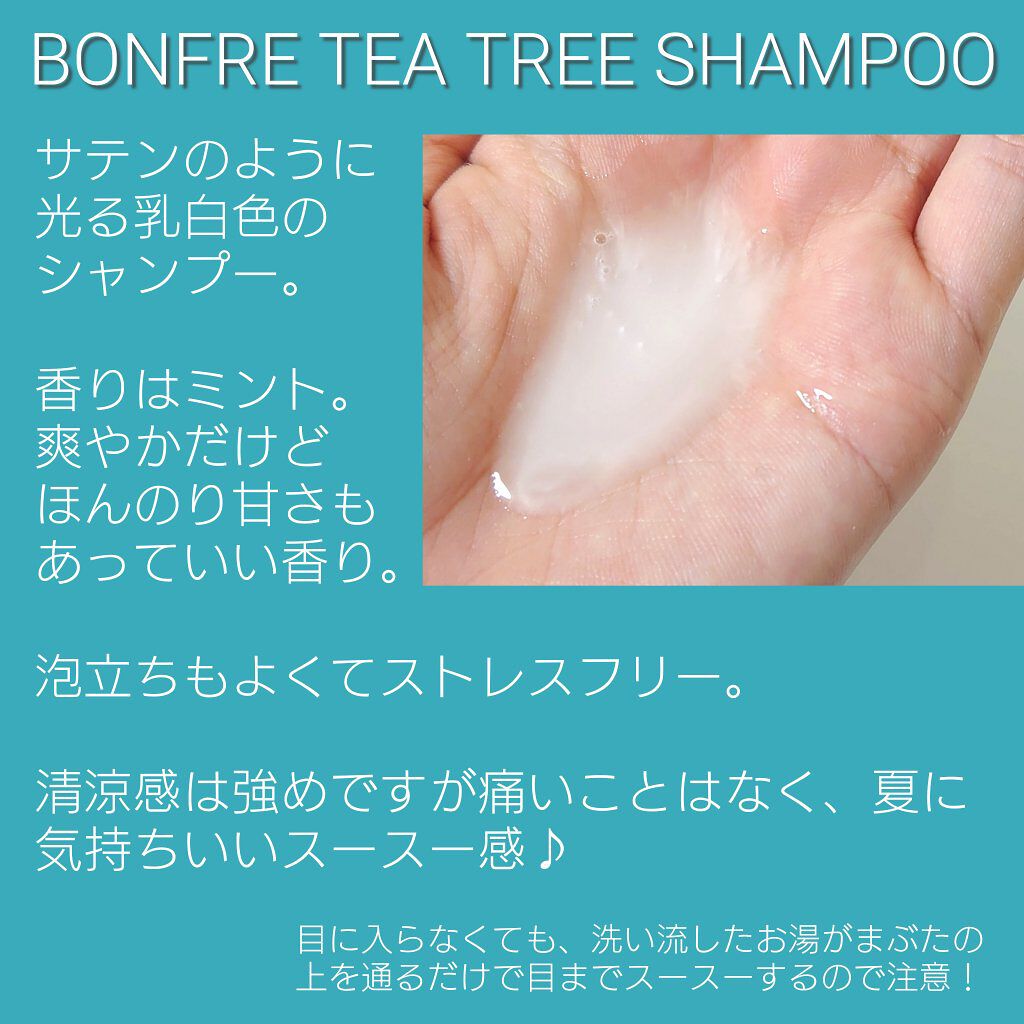 BONFRE TEA TREE SHAMPOO/NICHIRICH/市販シャンプーを使ったクチコミ（2枚目）