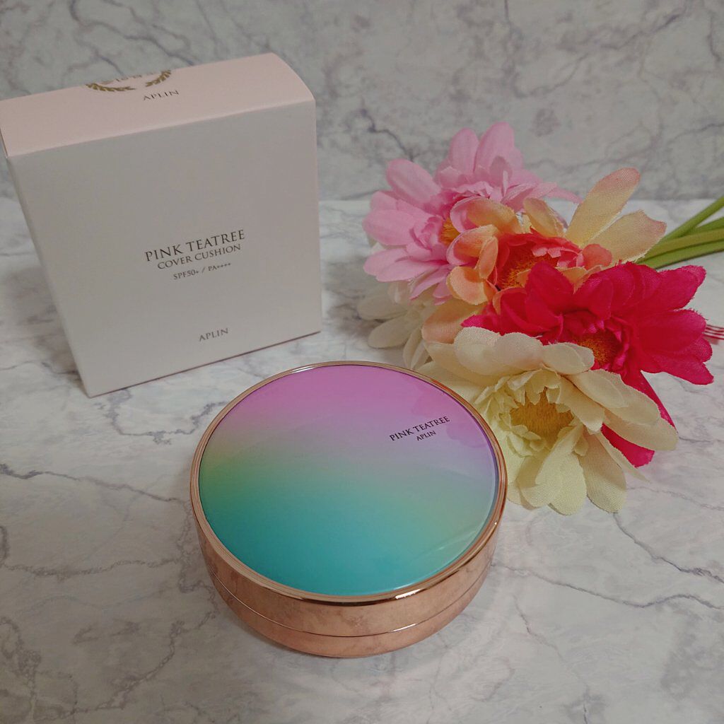 ピンクティーツリーカバークッション/APLIN/クッションファンデーションを使ったクチコミ（1枚目）