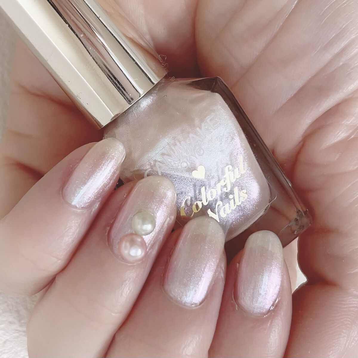 カラフルネイルズ N49 オパールピンク/キャンメイク/マニキュアを使ったクチコミ（1枚目）