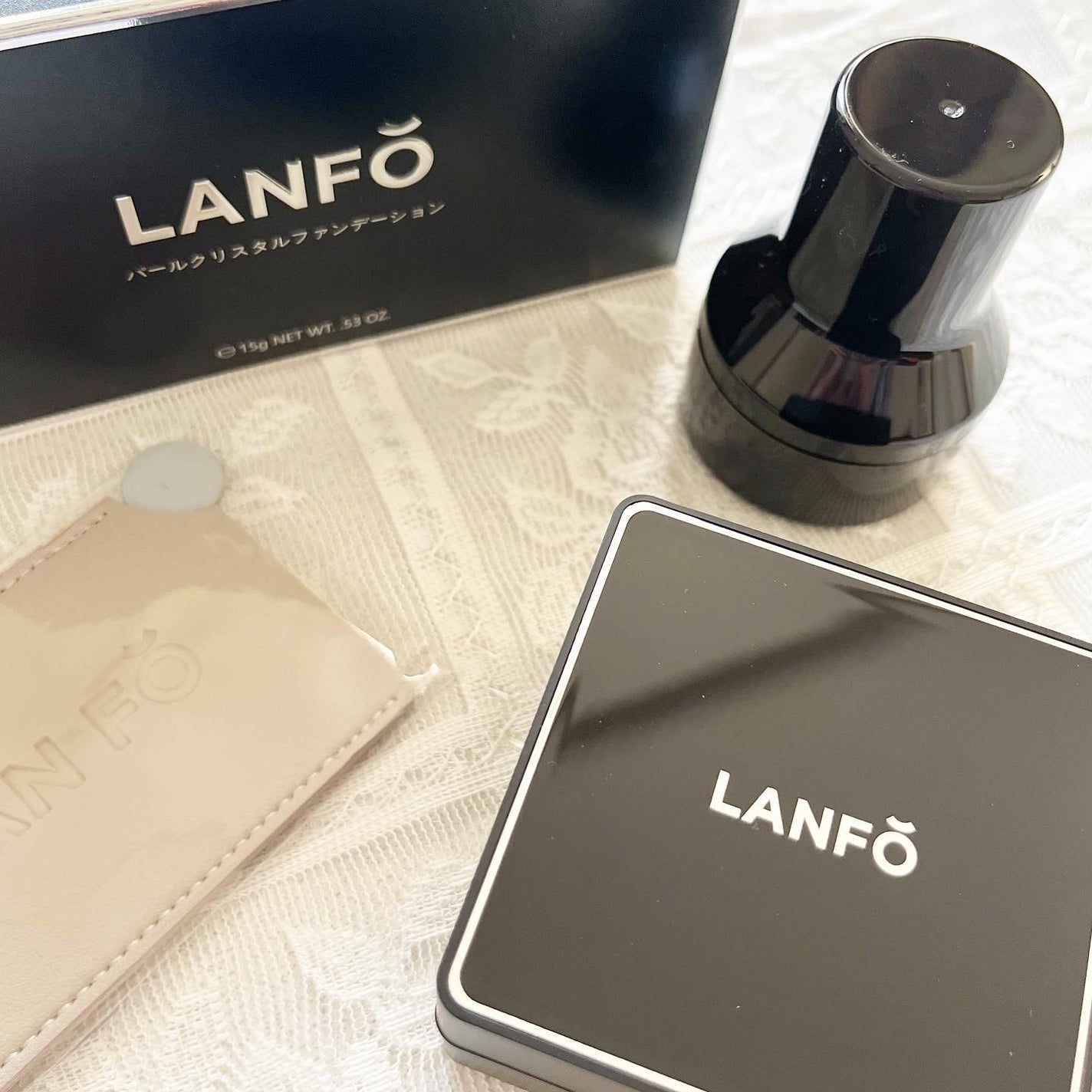 パールクリスタルファンデーション/LANFO/クッションファンデーションを使ったクチコミ(1枚目)