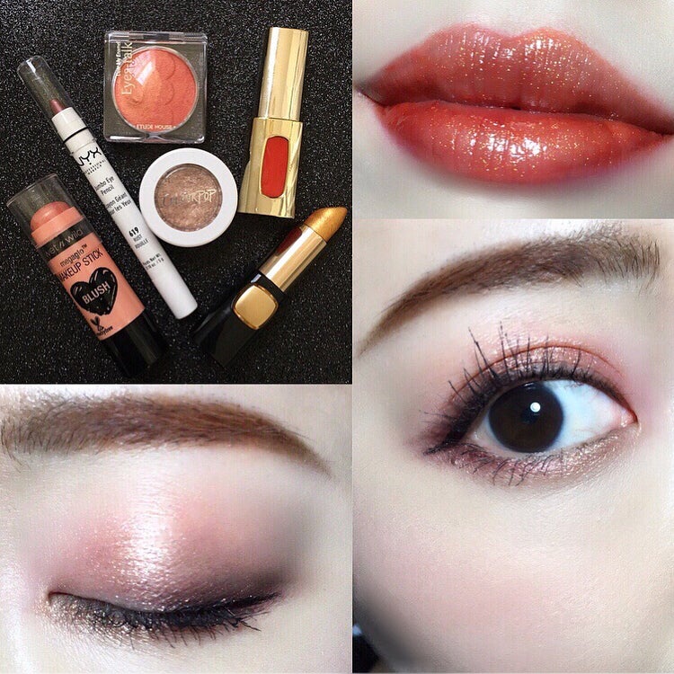 mari_loves_beauty on LIPS 「#今日のメイク.派手めオレンジメイク🍊..【eyemakeup..」(1枚目)