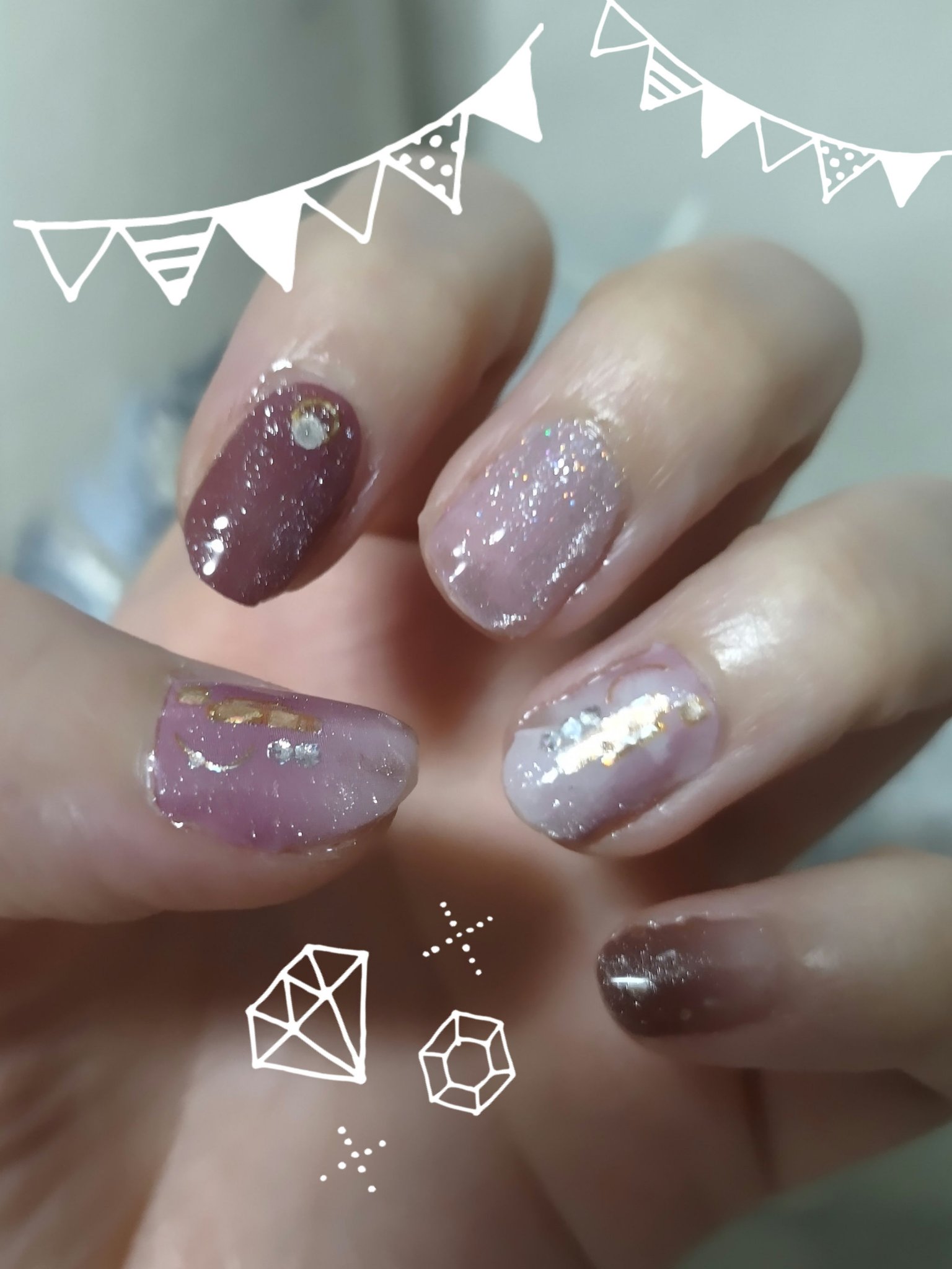 #春ネイル,#桜ネイル,#ピンクネイル,#マグネットネイルのネイルデザイン