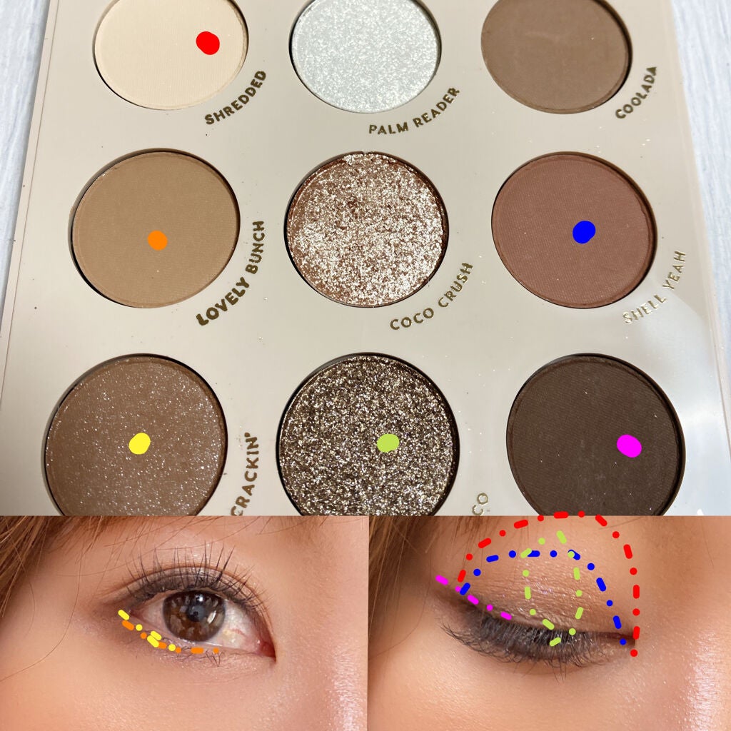 Going Coconuts Bronzed Eyeshadow Palette/ColourPop/アイシャドウパレットを使ったクチコミ(4枚目)