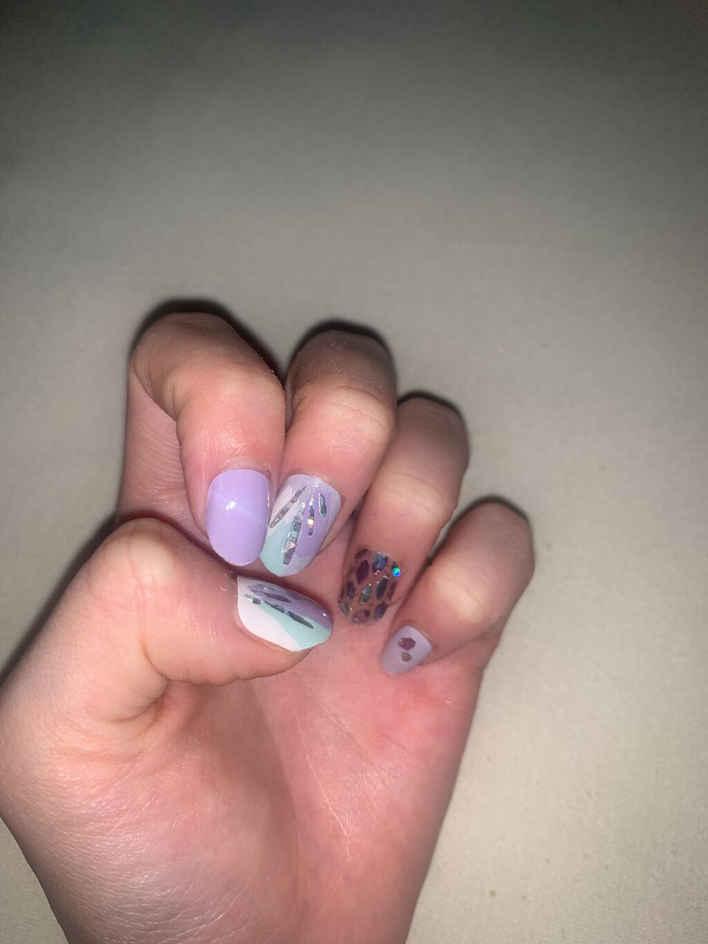 貼るジェルネイル/セリア/ネイルシールを使ったクチコミ（3枚目）