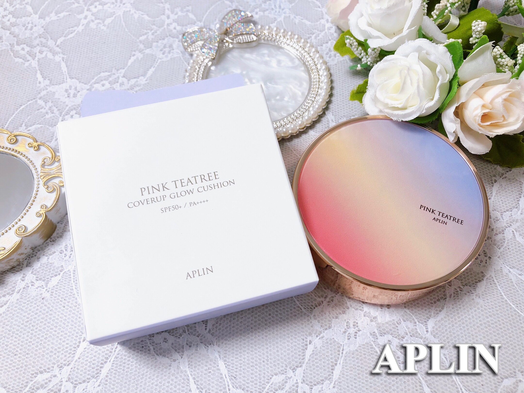 ピンクティーツリーカバーアップグロウクッション/APLIN/クッションファンデーションを使ったクチコミ（1枚目）