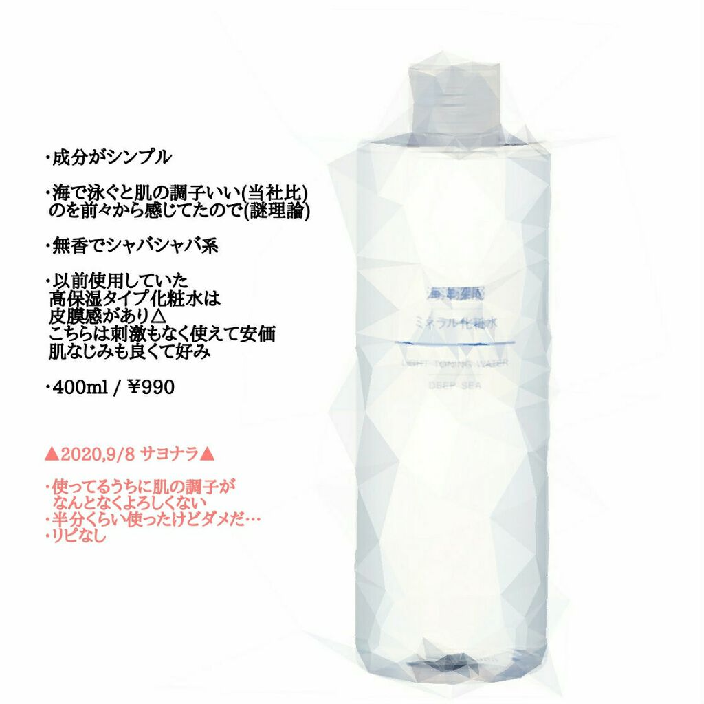 海洋深層ミネラル化粧水/無印良品/化粧水を使ったクチコミ(1枚目)