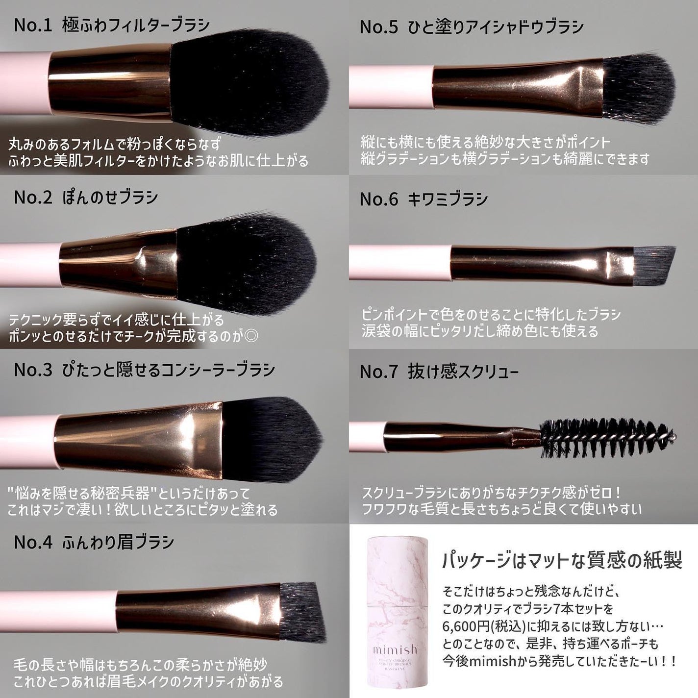 メイクブラシセット/mimish/その他キットセットを使ったクチコミ(4枚目)