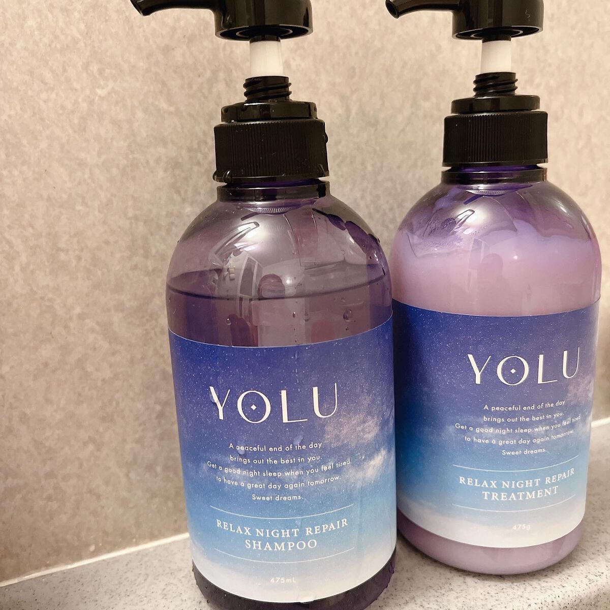 カームナイトリペアシャンプー／トリートメント/YOLU/市販シャンプーを使ったクチコミ（1枚目）