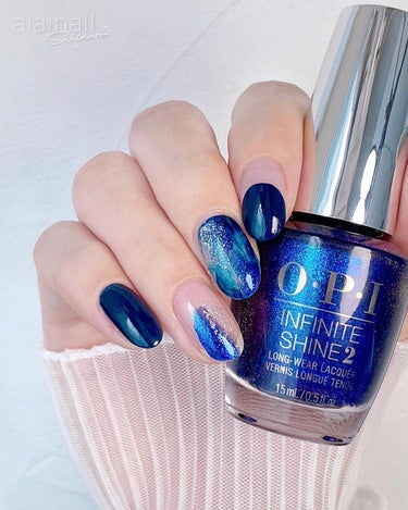 #OPIネイル,#ブルーネイル,#ニュアンスネイル,#宇宙ネイル,#星座ネイルのネイルデザイン