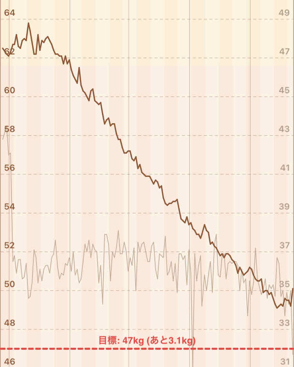 R ioka on LIPS 「昨日のダイエット記録です体重 50.1㌔体脂肪 31.7%朝 ..」(2枚目)