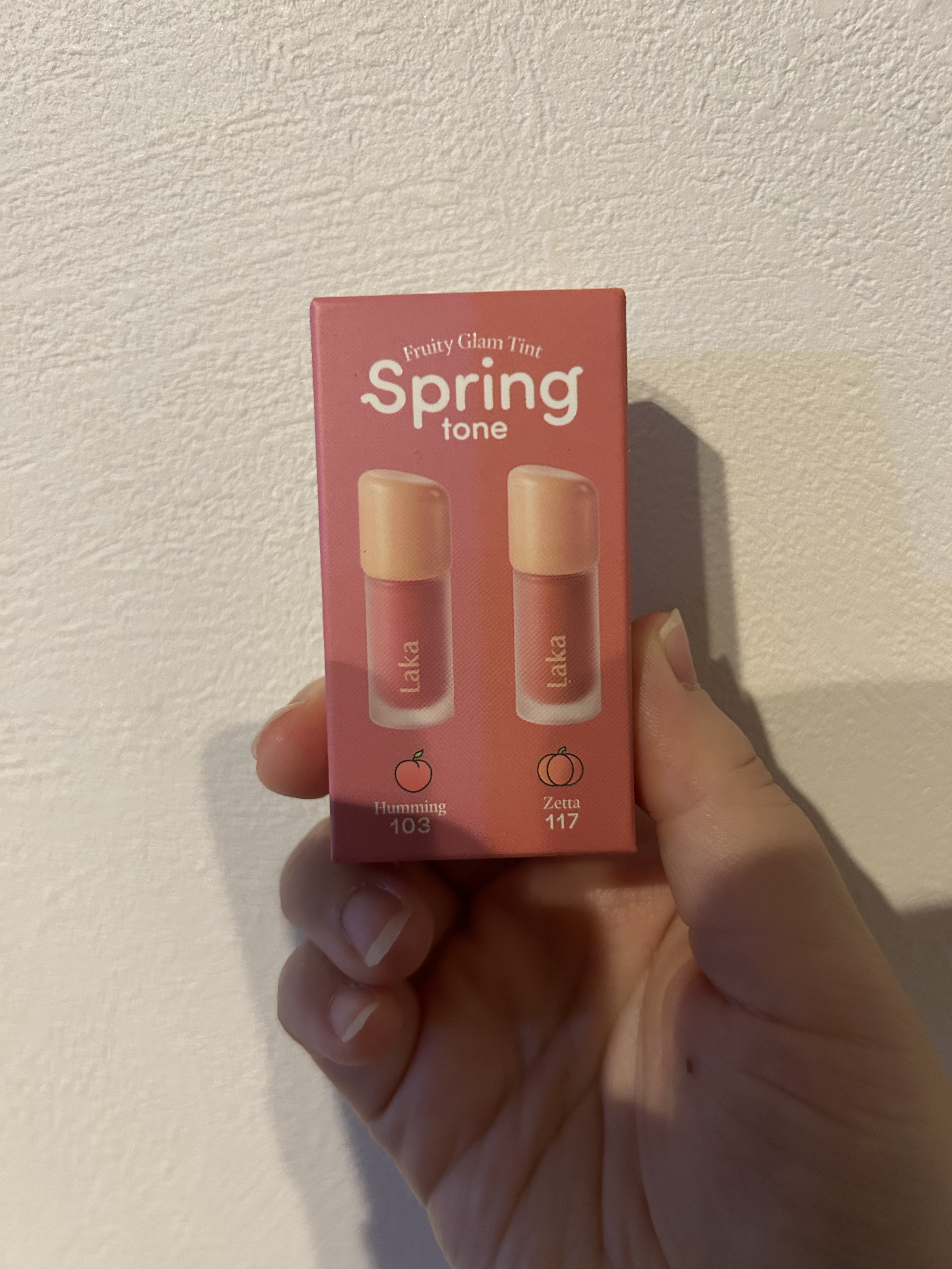 フルーティーグラムティント ミニデュオ #スプリングトーンエディション/Laka/リップティントを使ったクチコミ（1枚目）