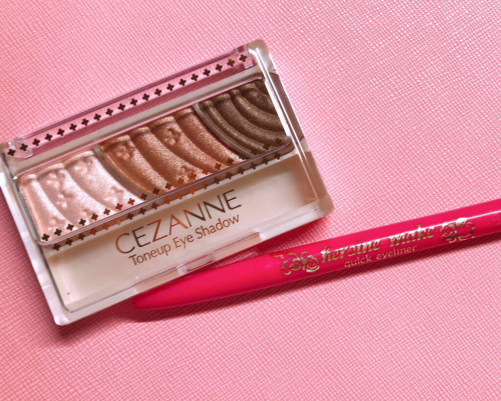 ヒロインメイク クイックアイライナーNのクチコミ「みつけてくれてありがとうございます🌷

今日は、#CEZANNEの #トーンアップアイシャドウ.....」（2枚目）