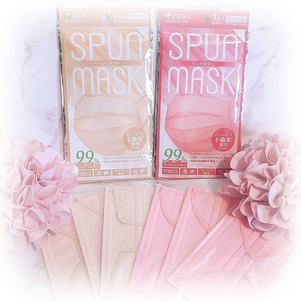 スパンレース不織布カラーマスク/ISDG 医食同源ドットコム/マスクを使ったクチコミ(1枚目)