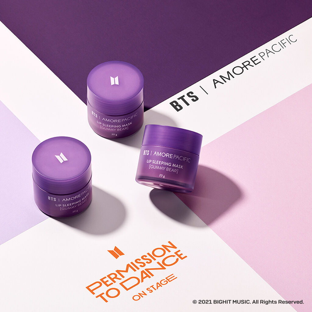 BTS | AMOREPACIFIC リップ スリーピングマスク PURPLE EDITION/LANEIGE/リップケアを使ったクチコミ（3枚目）