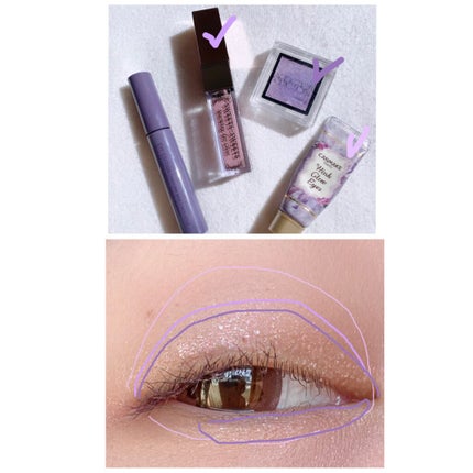 スパークリングアイグロス 05 ライラックピンク/スウィーツ スウィーツ/リキッドアイシャドウを使ったクチコミ(2枚目)