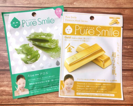 Pure Smile 乳液エッセンスマスク アロエのクチコミ「パックレビュー🕺No.4
種類たくさんピュアスマイルエッセンスマスクシリーズ🤗1枚入り
今.....」(2枚目)