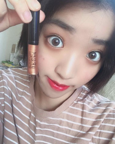 UR GLAM　LIQUID EYESHADOW コーラルピンク/U R GLAM/リキッドアイシャドウを使ったクチコミ（2枚目）