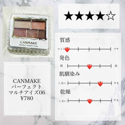 パーフェクトマルチアイズ/キャンメイク/アイシャドウパレットを使ったクチコミ(2枚目)