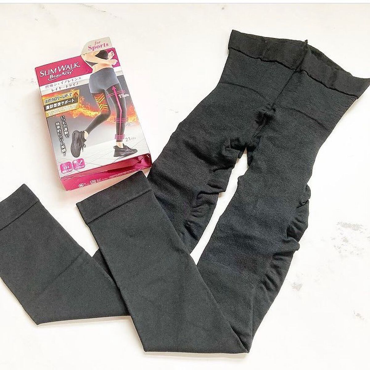 スリムウォーク Beau-Acty 燃焼シェイプレギンス/SLIMWALK/着圧ソックス・レギンスを使ったクチコミ（3枚目）